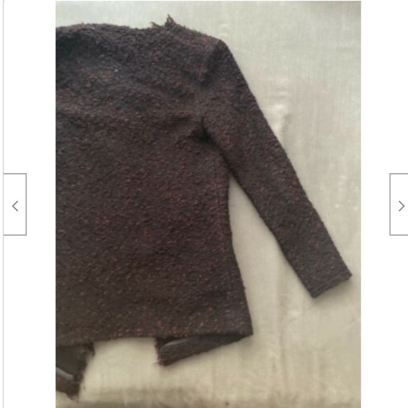 IRO Boucle Burgundy Wool Asymmetrical Jacket 36 S - Picture 9 of 11